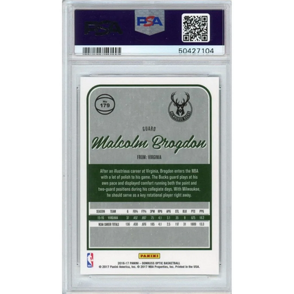 Graded 2016-17 Panini Donruss Optic Malcolm Brogdon #179 Rookie RC Basketball Card PSA 10 Gem Mint | PSA 10 Gem Mint Graded Rookie Card | vintageantiquesgifts.com