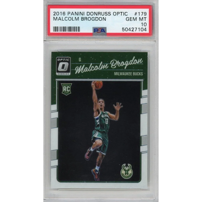 Graded 2016-17 Panini Donruss Optic Malcolm Brogdon #179 Rookie RC Basketball Card PSA 10 Gem Mint | Hall of Fame Sports Memorabilia | vintageantiquesgifts.com