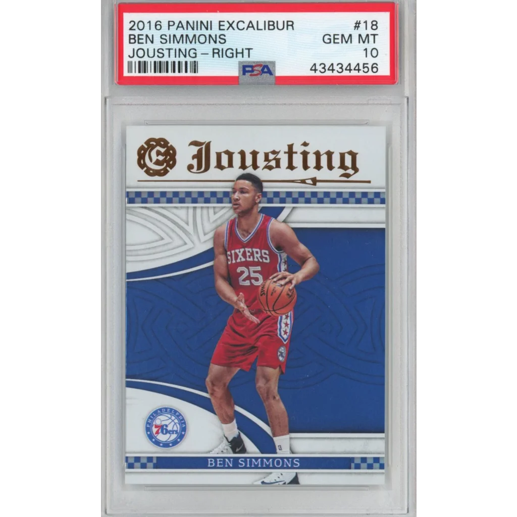 Graded PSA 10 2016 Panini Excalibur Ben Simmons #18 Jousting Right Rookie Card