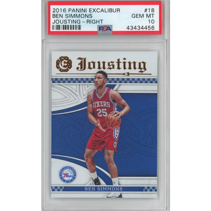 Graded PSA 10 2016 Panini Excalibur Ben Simmons #18 Jousting Right Rookie Card
