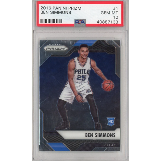 PSA Graded 2016 Panini Prizm Ben Simmons rookie basketball card for collectors