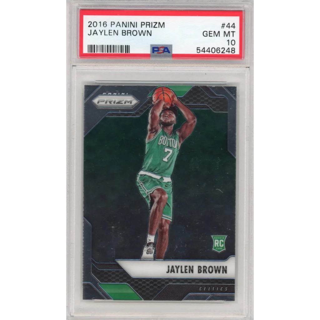 PSA 10 Graded 2016-17 Panini Prizm Jaylen Brown #44 Rookie Card in Celtics Jersey