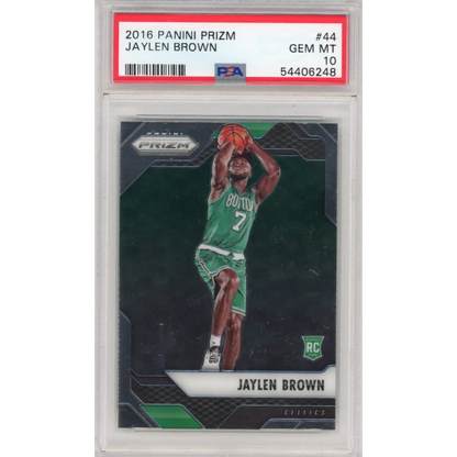 PSA 10 Graded 2016-17 Panini Prizm Jaylen Brown #44 Rookie Card in Celtics Jersey