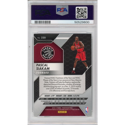Pascal Siakam 2016-17 Panini Prizm Rookie PSA 10 card