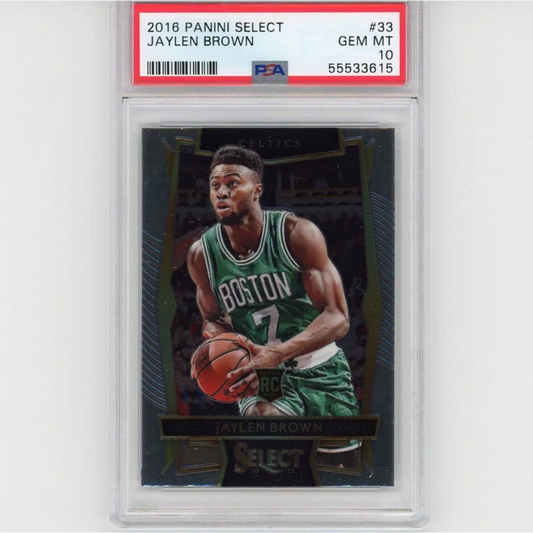 PSA 10 Jaylen Brown Rookie Card 2016 Panini Select Gem Mint front view