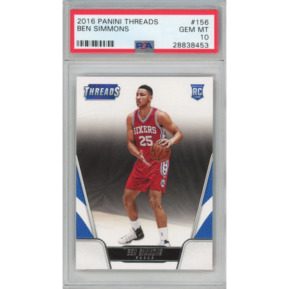 Graded 2016-17 Panini Threads Ben Simmons #156 Rookie RC Basketball Card PSA 10 Gem Mint | Hall of Fame Sports Memorabilia | vintageantiquesgifts.com