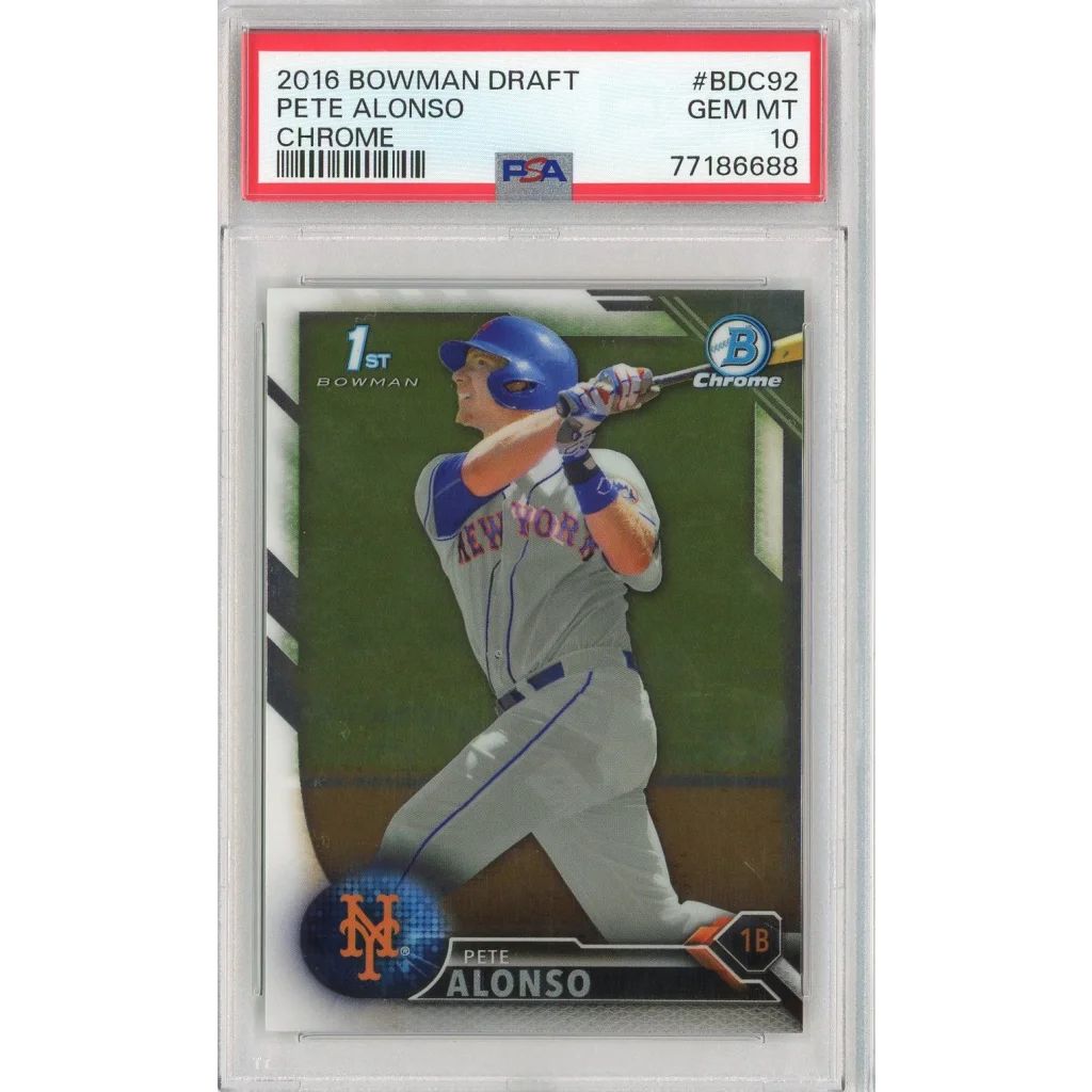 PSA graded 2018 Bowman Draft Pete Alonso chrome rookie card