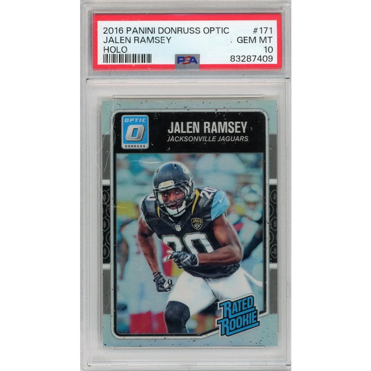 PSA graded 2016 Panini Donruss Optic Jalen Ramsey Holo football card