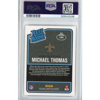 Graded 2016 Panini Donruss Optic Michael Thomas #186 Rookie RC Football Card PSA 10 Gem Mint | PSA 10 Gem Mint Graded Rookie Card | vintageantiquesgifts.com