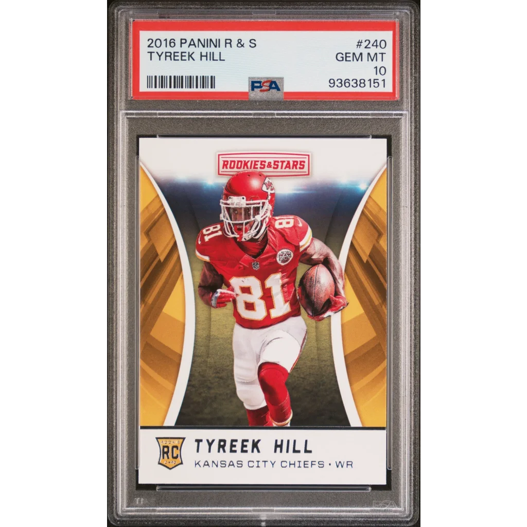 PSA graded Tyreek Hill 2016 Rookies & Stars rookie card collectible image