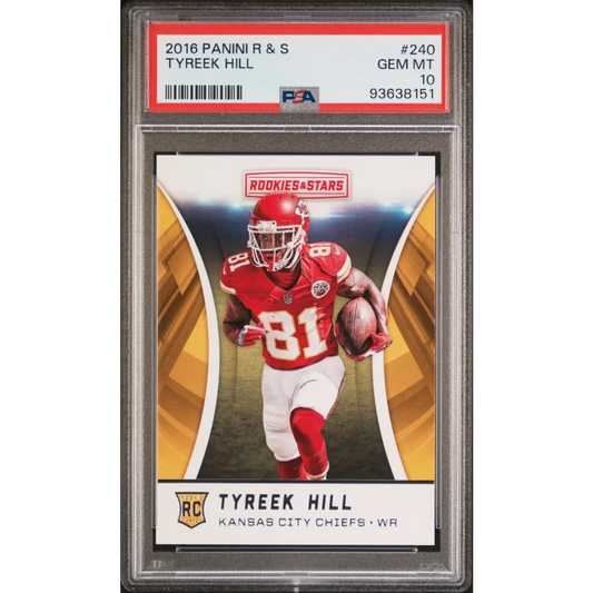 PSA graded Tyreek Hill 2016 Rookies & Stars rookie card collectible image