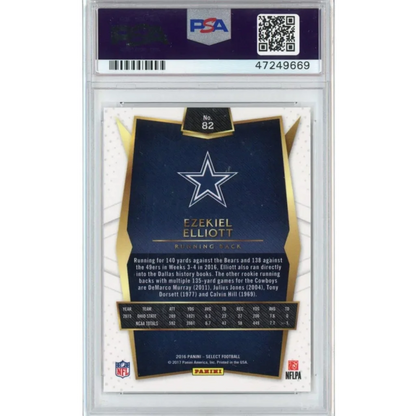 A graded Ezekiel Elliott rookie football card by Professional Sports Authenticator