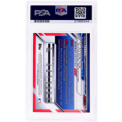 Graded Gleyber Torres Chrome Rookie Card from Bowman Draft Gleyber collection