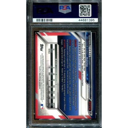 Gleyber Torres PSA 10 GEM MINT Bowman Chrome Rookie Card in protective slab