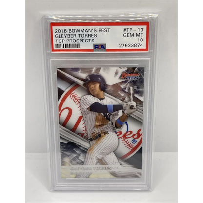 Graded 2016 Topps Bowmans Best Gleyber Torres #TP13 Top Prospects Rookie RC Baseball Card PSA 10 Gem Mint | Hall of Fame Sports Memorabilia | vintageantiquesgifts.com