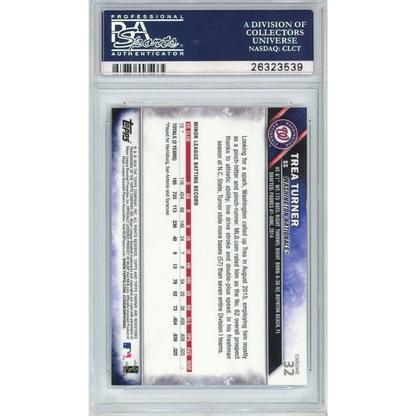 Graded 2016 Topps Chrome Trea Turner #32 Rookie RC Baseball Card PSA 10 Gem Mint | PSA 10 Gem Mint Graded Rookie Card | vintageantiquesgifts.com