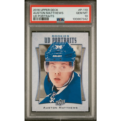 PSA graded 2016 Upper Deck Auston Matthews UD Portraits rookie hockey card