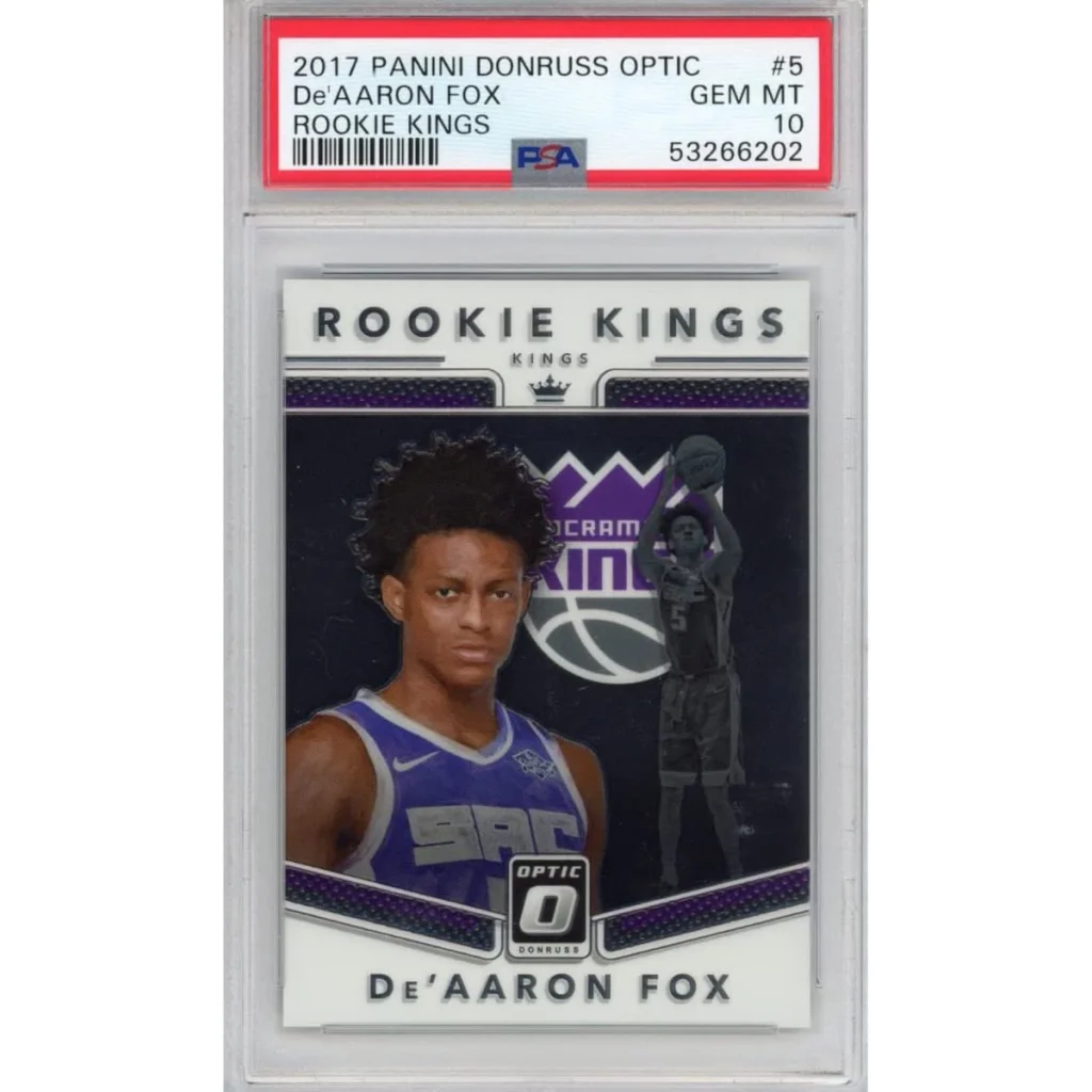 Graded 2017-18 Panini Donruss Optic De'Aaron Fox #5 Rookie Kings RC Basketball Card PSA 10 Gem Mint | Hall of Fame Sports Memorabilia | vintageantiquesgifts.com