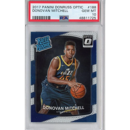 Graded PSA 10 2017-18 Panini Donruss Optic Donovan Mitchell Rookie Card