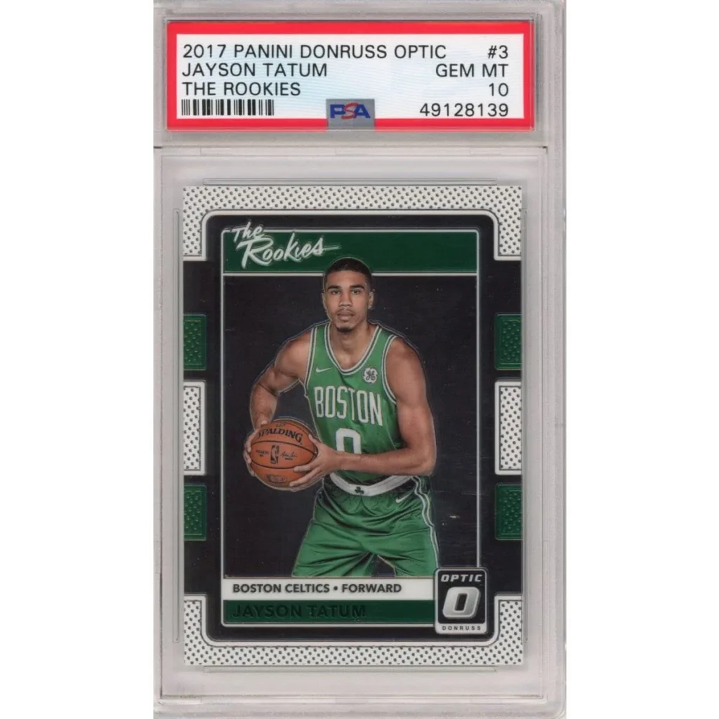 PSA 10 Jayson Tatum Ultimate Rookie Card from 2017 Panini Donruss Optic The Rookies