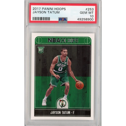 Graded 2017-18 Panini Hoops Jayson Tatum #253 Rookie RC Basketball Card PSA 10 Gem Mint | Hall of Fame Sports Memorabilia | vintageantiquesgifts.com