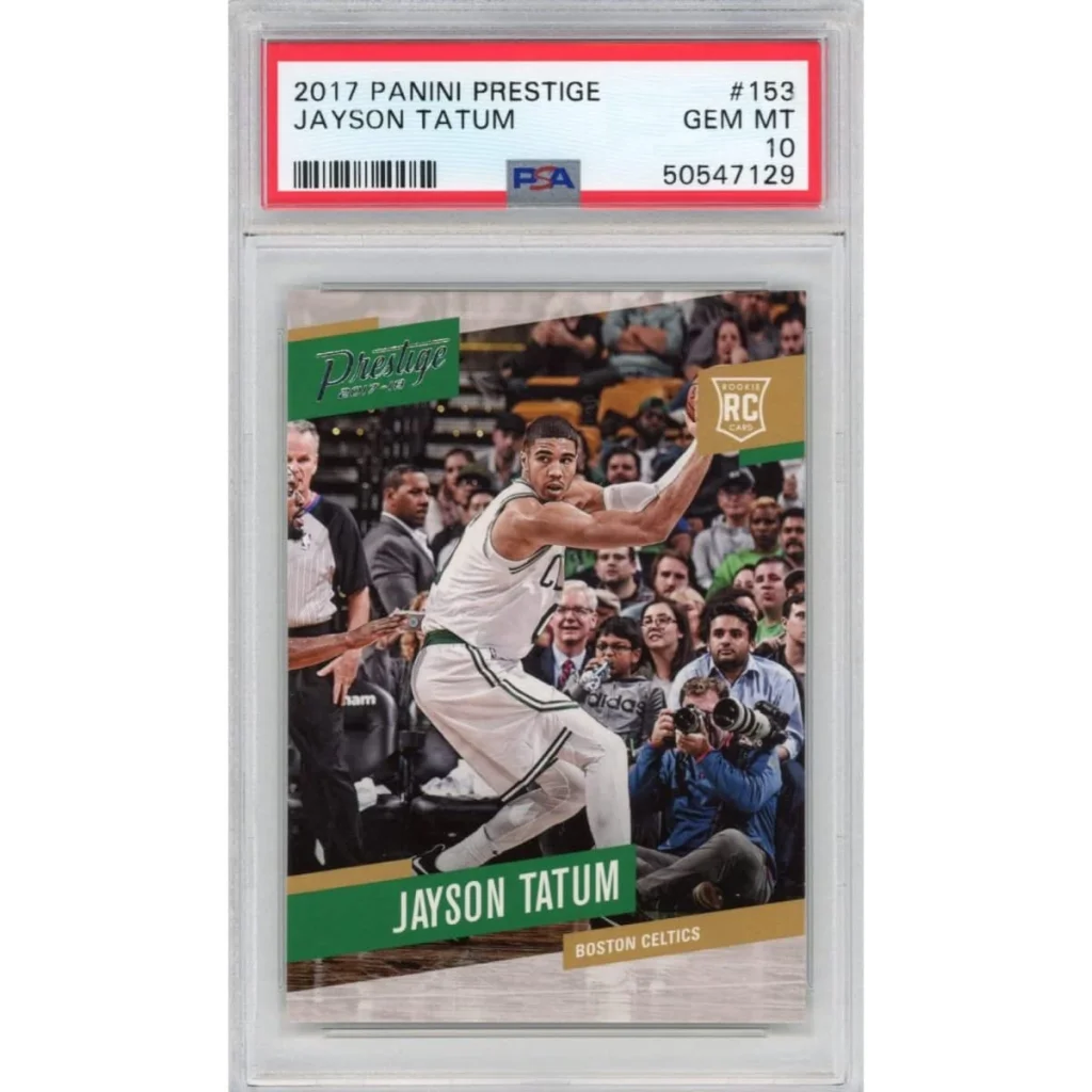 Graded 2017-18 panini prestige jayson tatum rookie basketball card psa 10 gem mint with player image