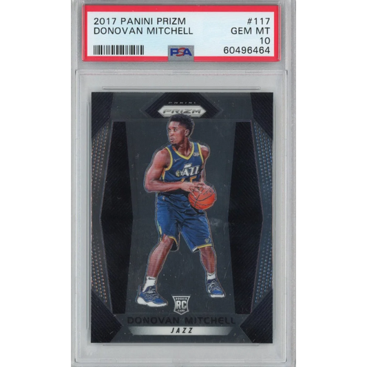 Graded PSA 10 2017-18 Panini Prizm Donovan Mitchell #117 Rookie Card