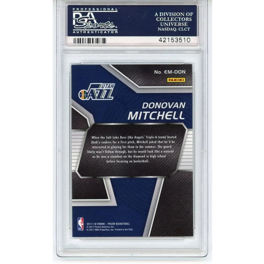 PSA graded Donovan Mitchell basketball card collectible for basketball fans