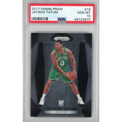 Graded 2017-18 Panini Prizm Jayson Tatum Rookie Card PSA 10