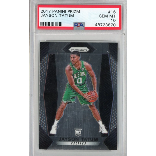 Graded 2017-18 Panini Prizm Jayson Tatum #16 Rookie RC Basketball Card PSA 10 Gem Mint | Hall of Fame Sports Memorabilia | vintageantiquesgifts.com
