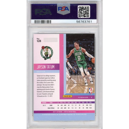 Graded 2017-18 Panini Status Jayson Tatum #128 Rookie RC Basketball Card PSA 10 Gem Mint | PSA 10 Gem Mint Graded Rookie Card | vintageantiquesgifts.com