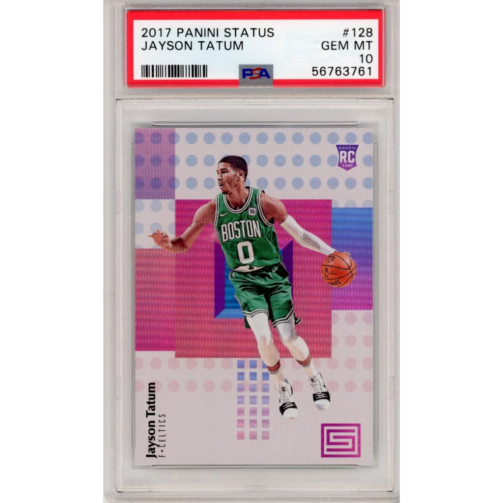 Graded 2017-18 Panini Status Jayson Tatum #128 Rookie RC Basketball Card PSA 10 Gem Mint | Hall of Fame Sports Memorabilia | vintageantiquesgifts.com