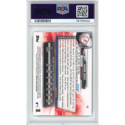 Graded 2017 Bowman Aaron Judge #32 Rookie RC PSA 10 Gem Mint card