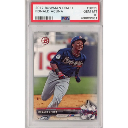 Graded 2017 Bowman Draft Ronald Acuna Jr. #BD39 Rookie RC Baseball Card PSA 10 Gem Mint | Hall of Fame Sports Memorabilia | vintageantiquesgifts.com