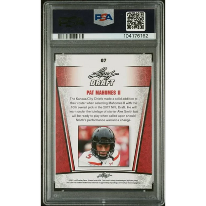 Graded 2017 Leaf Draft Patrick Mahomes II silver rookie PSA 9 card