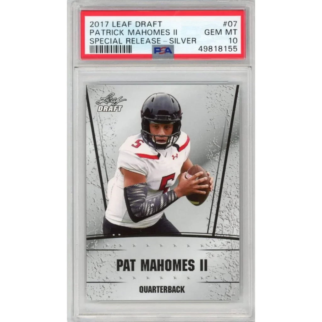 PSA 10 Graded 2017 Leaf Draft Patrick Mahomes II Silver Rookie RC Card