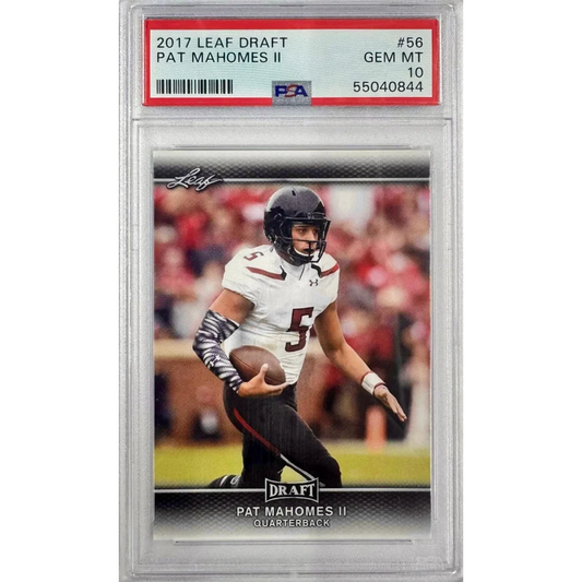 Graded 2017 Leaf Draft Patrick Mahomes II #56 Rookie PSA 10 Gem Mint