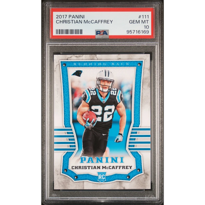 PSA Graded Christian McCaffrey 2017 Panini Rookie Card football collectible