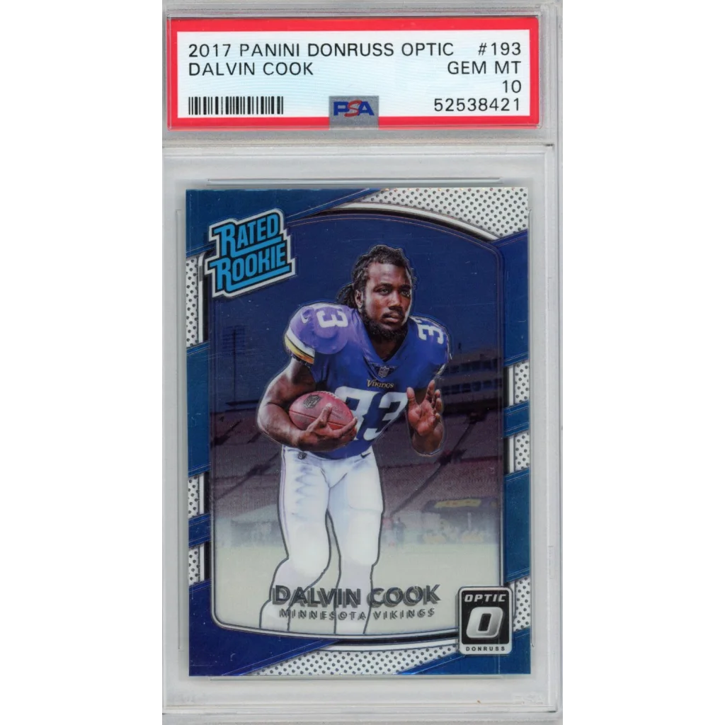 PSA Graded Dalvin Cook 2017 Panini Donruss Optic rookie football card
