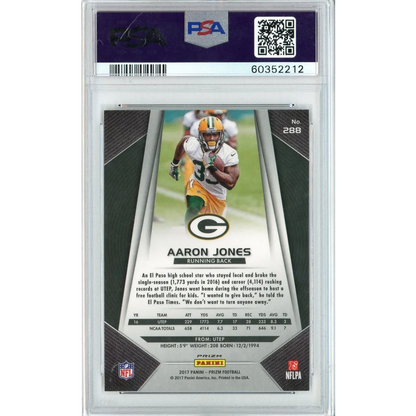 PSA Graded 2017 Panini Prizm Aaron Jones Rookie Card football trading card