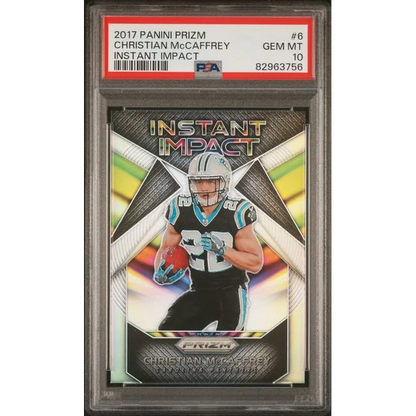 Graded PSA 10 2017 Panini Prizm McCaffrey Rookie RC Football Card