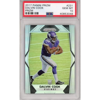 Graded 2017 Panini Prizm Dalvin Cook #231 Prizm Rookie RC Football Card PSA 10 Gem Mint | Hall of Fame Sports Memorabilia | vintageantiquesgifts.com