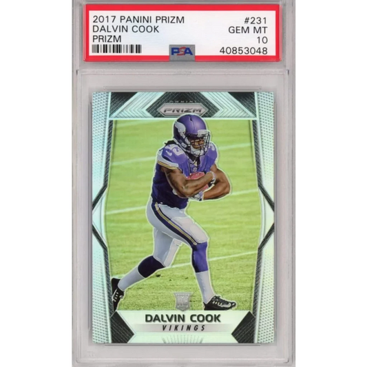 Graded 2017 Panini Prizm Dalvin Cook #231 Prizm Rookie RC Football Card PSA 10 Gem Mint | Hall of Fame Sports Memorabilia | vintageantiquesgifts.com