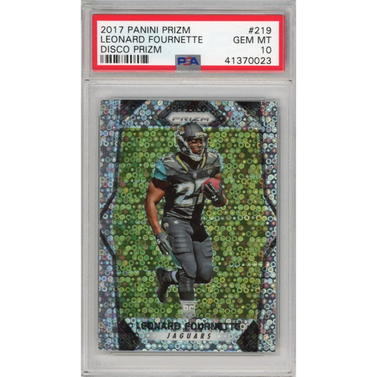 Graded 2017 Panini Prizm Leonard Fournette #219 Disco Rookie RC Football Card PSA 10 Gem Mint | Hall of Fame Sports Memorabilia | vintageantiquesgifts.com