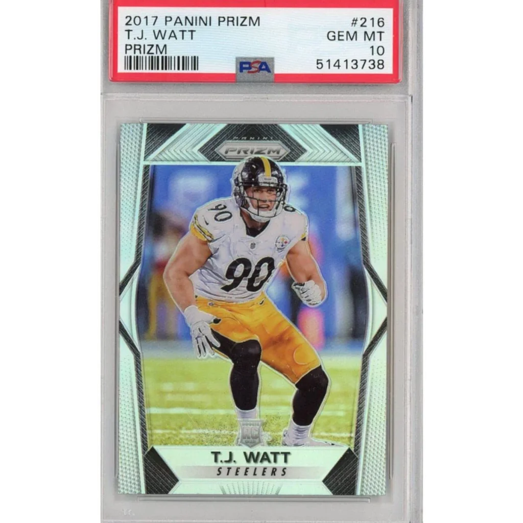 2017 Panini Prizm T.J. Watt rookie card graded GEM MT 10 PSA 10