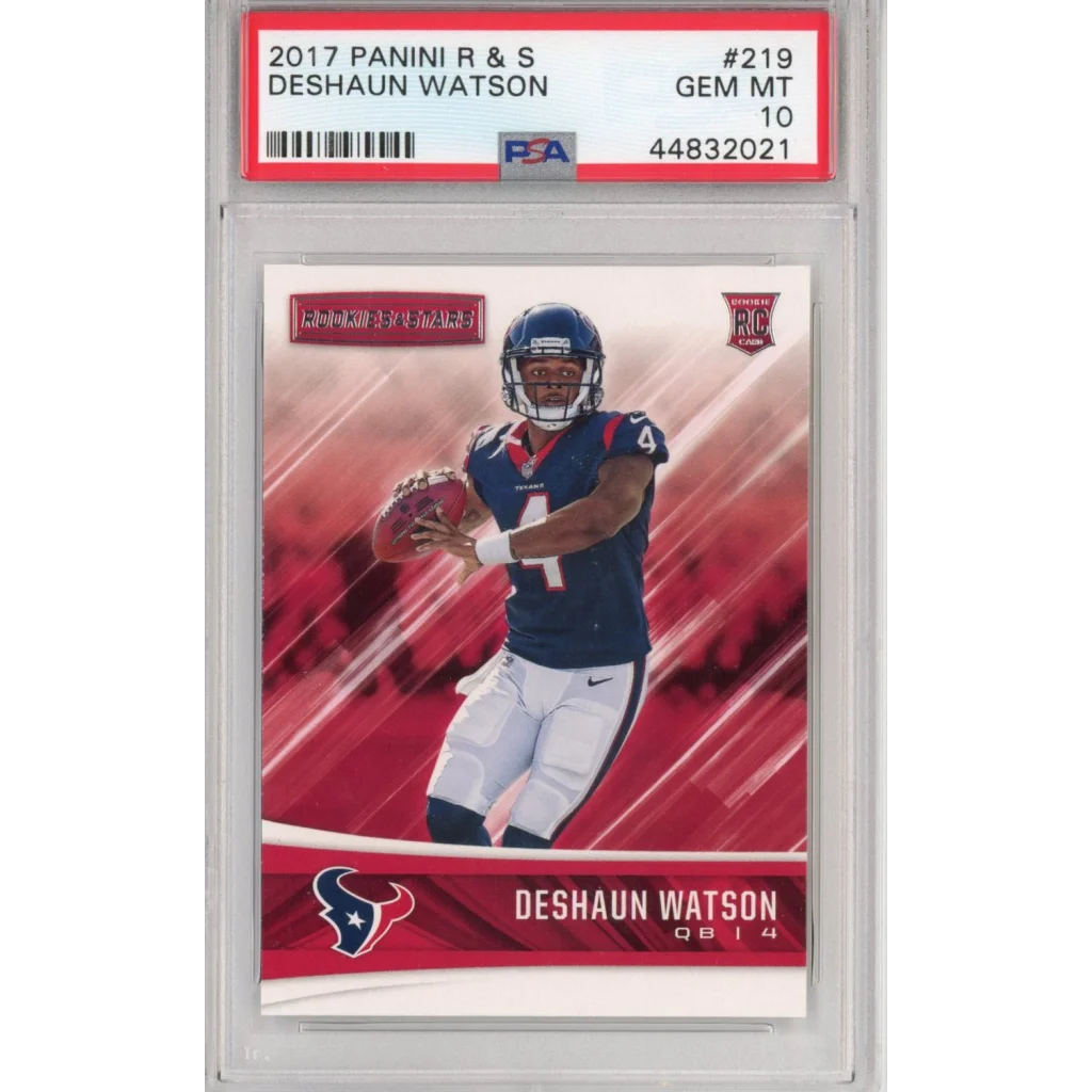 Deshaun Watson 2017 Panini R&S rookie football card graded PSA GEM MT 10