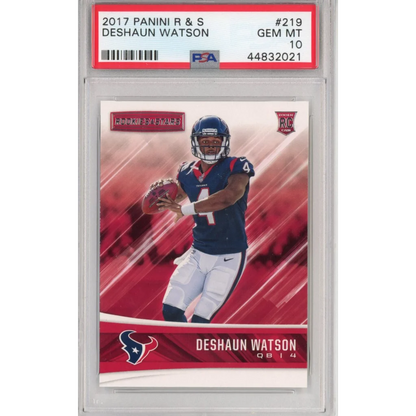 Deshaun Watson 2017 Panini R&S rookie football card graded PSA GEM MT 10