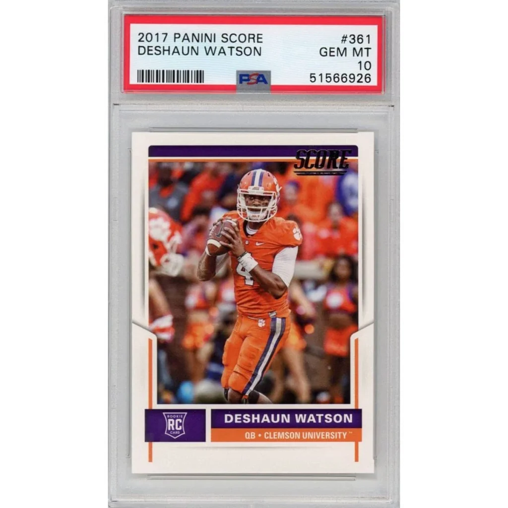 Professional Sports Authenticator graded 2017 Panini Score Deshaun Watson rookie card