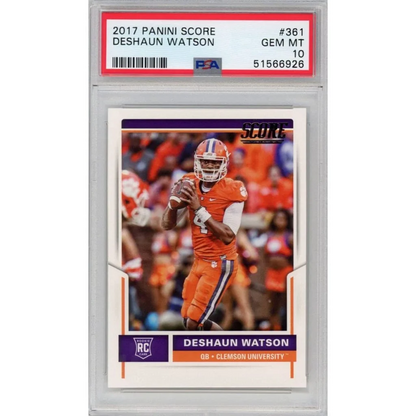 Professional Sports Authenticator graded 2017 Panini Score Deshaun Watson rookie card