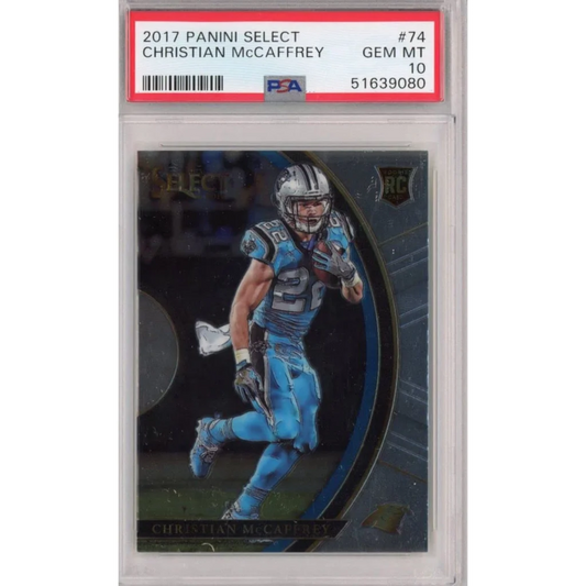 PSA graded Christian McCaffrey rookie card Prizm Select 2017 collectible card